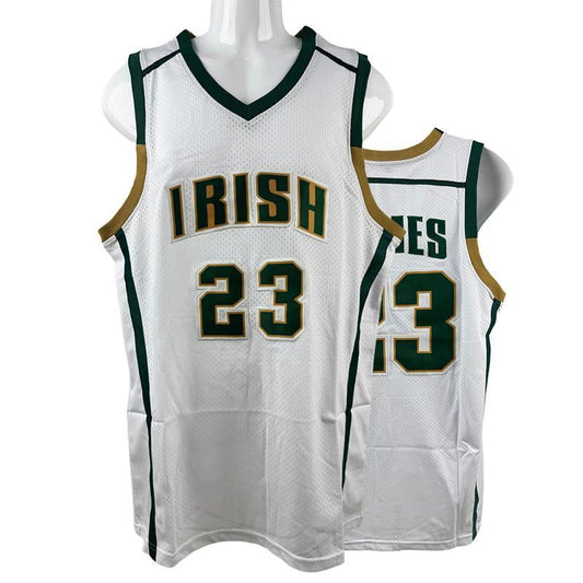 American Basketball Jersey #23 James High School Jersey for Men Big Size Mesh Breathable Basketball Jerseys for Men White Green Sewing Embroidery Cheap High Quality Accept Mixed Wholesale